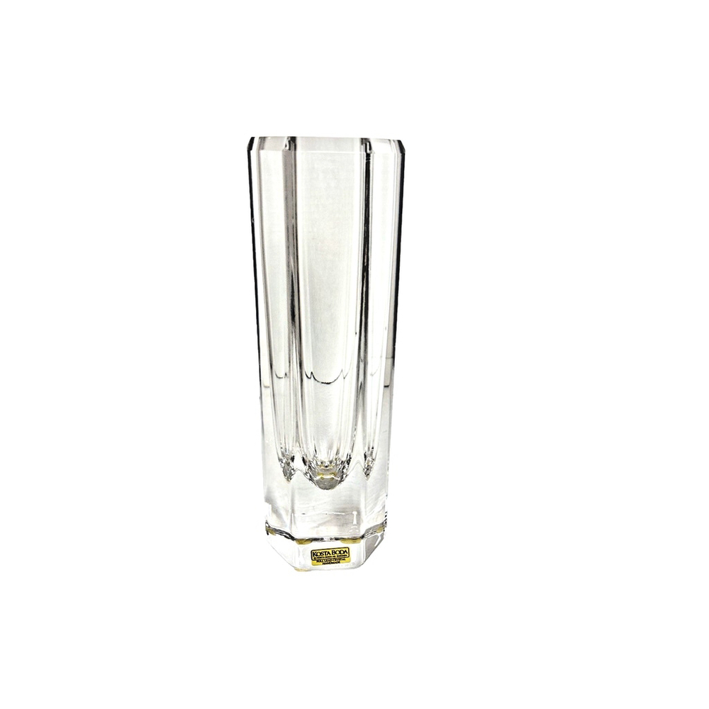 Vtg Kosta Boda Crystal "Colonna" Vase #44269 Designed by & Signed Bengt Edenfalk